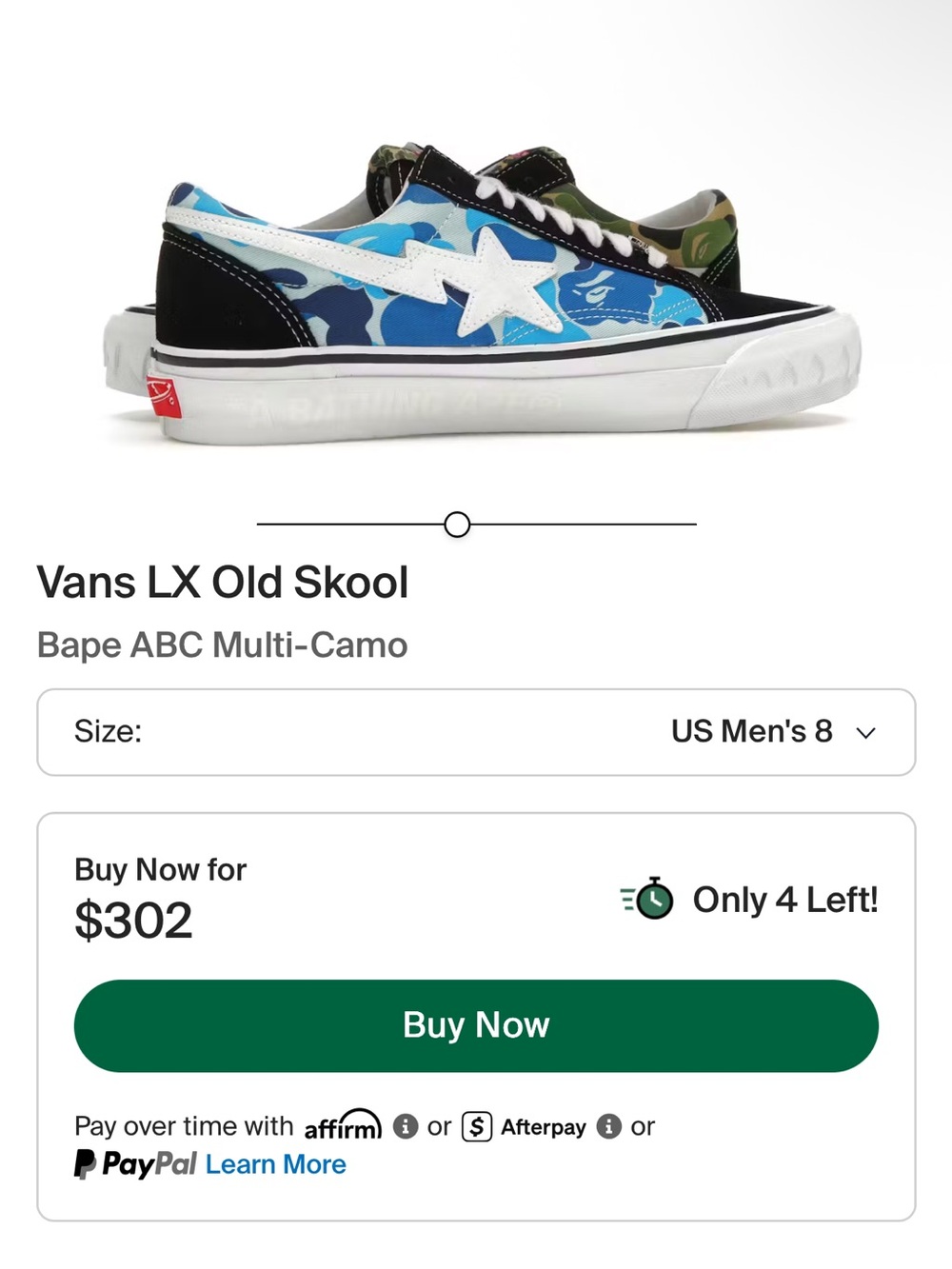 Vans LX Old Skool Bape Multi-Camo Blue Black White